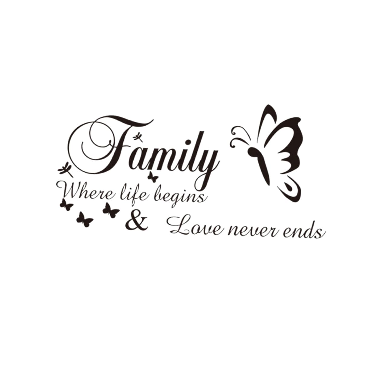 Stickers Muraux Citations Françaises Romantiques - Peinture Murale Art Salon Famille 57x23cm