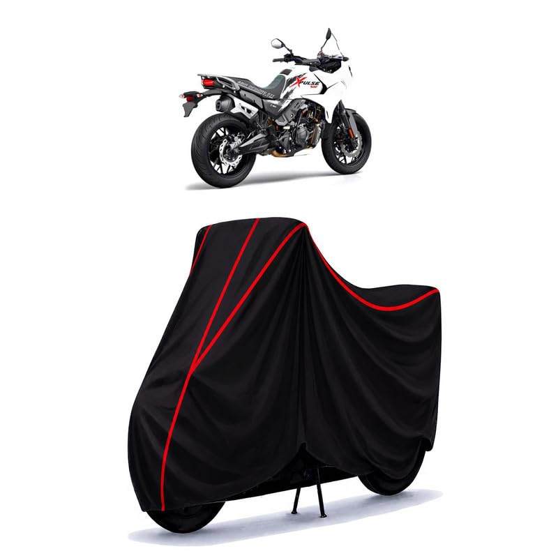Image of Hero XPulse 400 STD Water Resistant Bike Cover for All Motorcycles & Rain | Heavy Duty Taffeta Fabric | UV Protection, Dustproof, Scratchproof | All Weather Two Wheeler Body Cover with Elastic Bottom