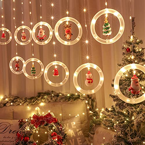 Mojoyce Cordão de luzes LED estrelas, enfeite de árvore de janela de Natal com luz branca quente USB