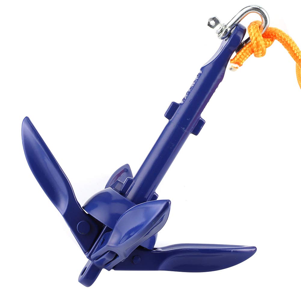VOBOR Marine Kit di Ancoraggio Pieghevole - Gancio per Corda di Ancoraggio in Lega di Alluminio a 4 Denti per Moto d'Acqua per Barche a Vela, Kayak, Gommoni, Moto d'Acqua, Canoe, Barche a Remi