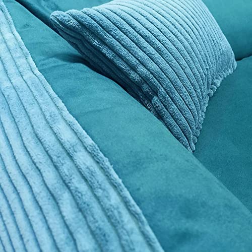 4L Textil Molly Kuscheliges Cord Hundebett mittelgroße Hunde Hundekorb aus Cord Hundekörbchen mittelgroße Hunde Hundesofa Türkis (80x60 cm, Türkis)