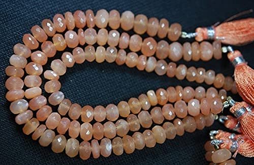 Pierre de lune pêche 6-7mm en perles pour créer vos bijoux bohèmes d'été