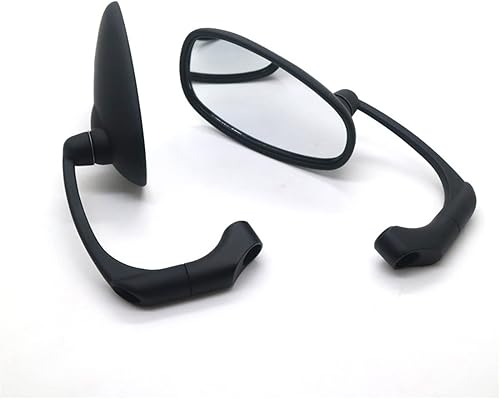 Miniatura 5 de Powersports Side Mirrors Motorcycle Black L-bar Retro Oval Rearview Side Mirror E9 Mark For GNCG Cafe Racer Custom