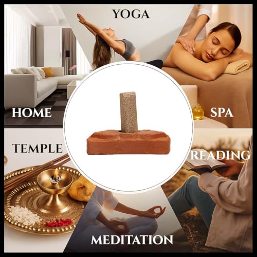 Image of ISHOM Smudge Incense Bricks Made with Patchouli Leaves & Oudh Oil, Long Lasting Aroma for Air Purification & Relaxation, Ideal for Meditation, Home Rituals & Aromatherapy (Pack of 15 with Holder)