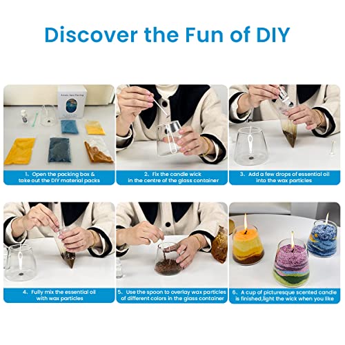 Sixladybro Scented Candle Diy Kit, Colored Candle Pellets, Essential Oil, Cotton Wick And Glass Jar For Candle Making thumb #2