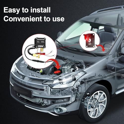Image of 12V 250A Battery Disconnect Switch Kill Switch | 15A 250VAC ON /Off Illuminated Toggle Panel Switch for Truck RV, 9.84FT Cable,Prevent Battery Drain,in-Car Manual Cut-Off