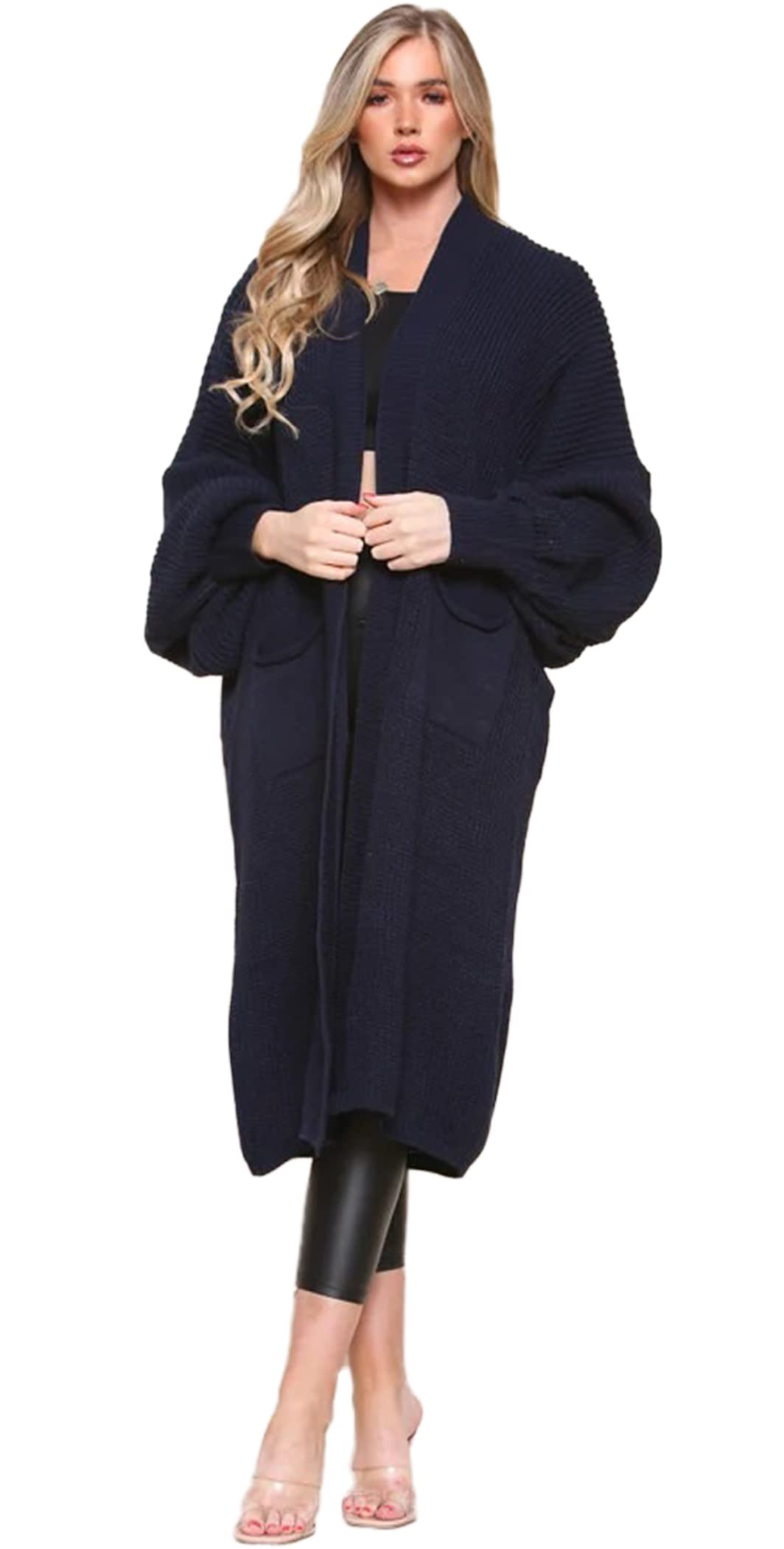 Crazy Girls Girls Navy Crazy Womens Balloon Sleeve Cardigan, Sm (Uk 8-10)