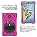 BRAECN Case for Galaxy Tab A 8.0 2018- Shock-Proof Rugged Cover Case with Adjustable Hand Strap+Portable Shoulder Strap+360 Degree Rotating Stand for Samsung Galaxy Tab A 8.0 SM-T387 (Rose)