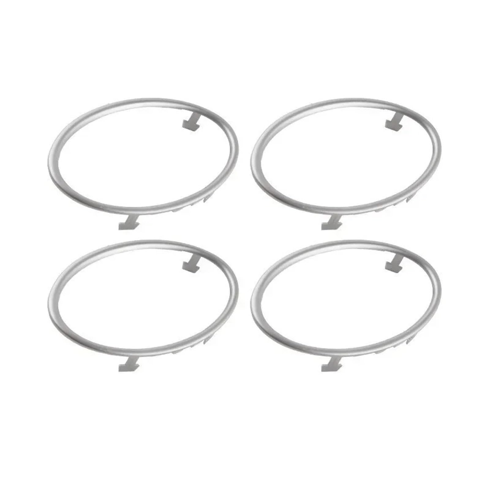 Central Control Trim for Focus 2 MK2 2005-2013 Auto Accessories 4PCS Car Air Conditioning Trim Outlet Decoration Circle Ring Sticker(Silver)