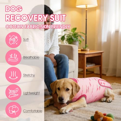 Image of IDOMIK Dog Recovery Suit for Neuter Spay,Anti-Licking Dog Surgical Bodysuit