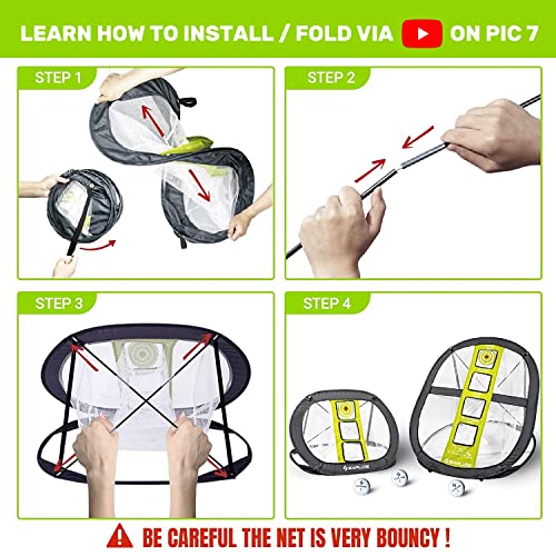 SAPLIZE Golf Chipping Net, with Foldable Hitting Mat,Practice Balls and Bamboo Tees for Indoor/Outdoor/Backyard Practice - Image 4
