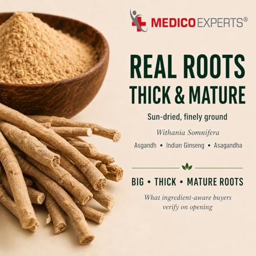 Image of Ashwagandha Powder 200gm + 50gm Free - Big, Thick, Mature Root Churna | Withania Somnifera (Indian Ginseng) | FSSAI Certified, Lab Tested, No Additives