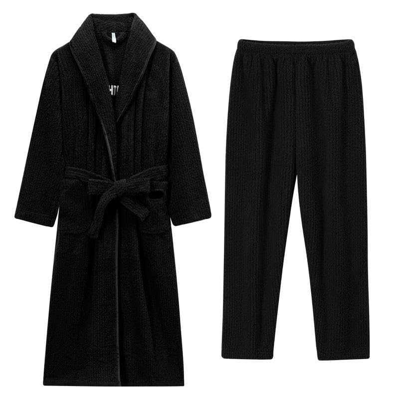 Camisón de invierno para parejas con franela pantalones de pijama holgados
