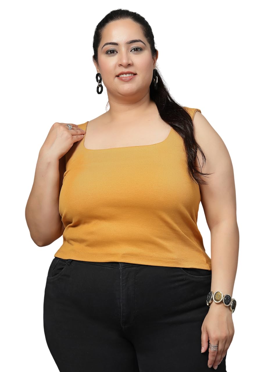 kassually Women Sleeveless Square Neck Solid Tops-picture-10