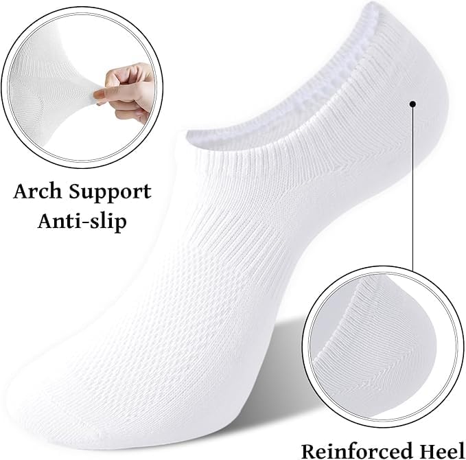 Irisbear Womens No Show Socks, Thin Cotton Non Slip Low Cut Socks 6 Pairs - Image 4