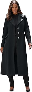 Women's Plus Size Plus Size Long Tailored Wool Blend Coat