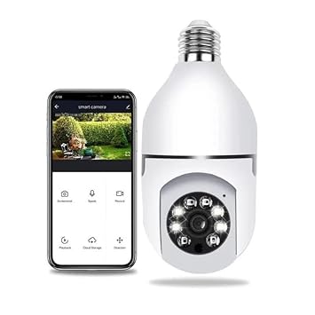 Wi-Fi Smart CCTV Bulb Camera 3MP Full HD with 128GB Support