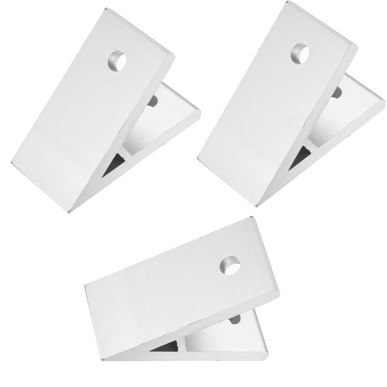 Ta-Vigor Silver 45 Degree Aluminium Corner Brackets 3030 Profile, 3Pcs Corner Joint Connectors Corner Braces For Diy Projects 3D Printer
