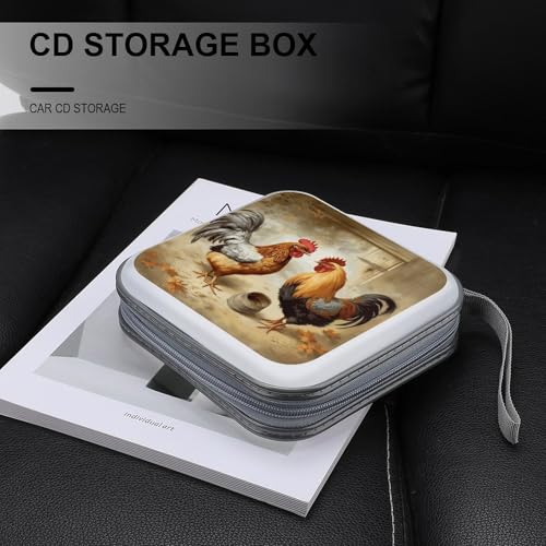 Protège-CD 40 DVD anti-rayures imprimé coq moderne pour trier ses disques à la maison - 5