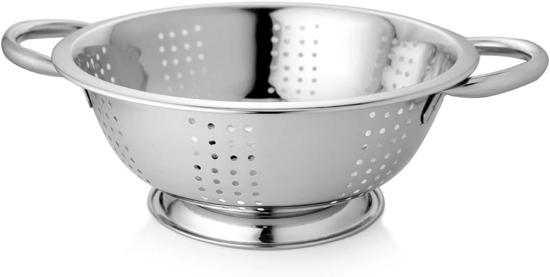 Vinayak Stainless Steel Strainer, Colander, Sieves 1500 Ml Dia 20.5 Cm with Pudding and Handle