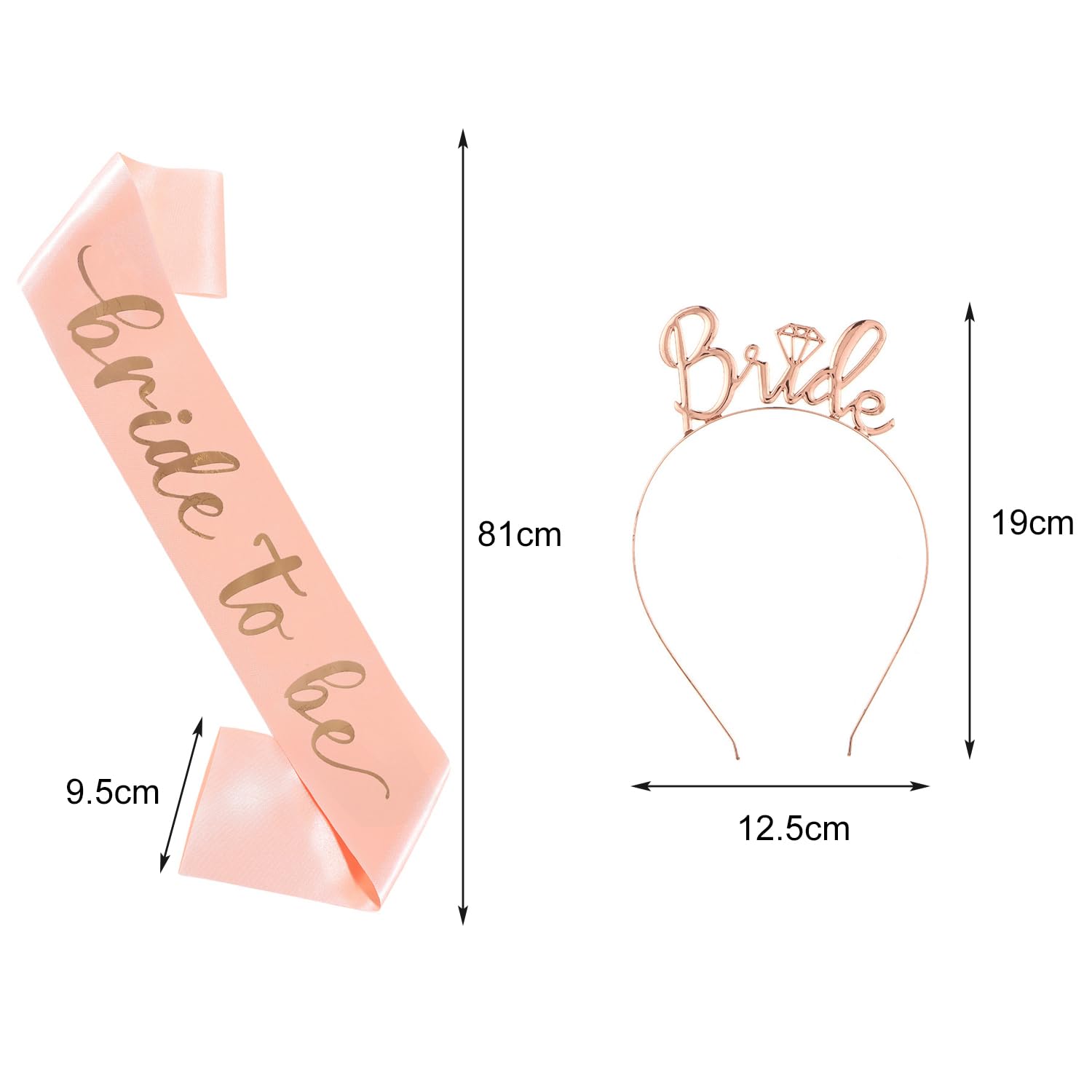 INGJIA Ensemble Bride To Be Sash, Voile Et Diadème - Accessoires Enterrement De Vie De Jeune Fille Or Rose - Parfait Pour Les Jeux De Soirée Mariage