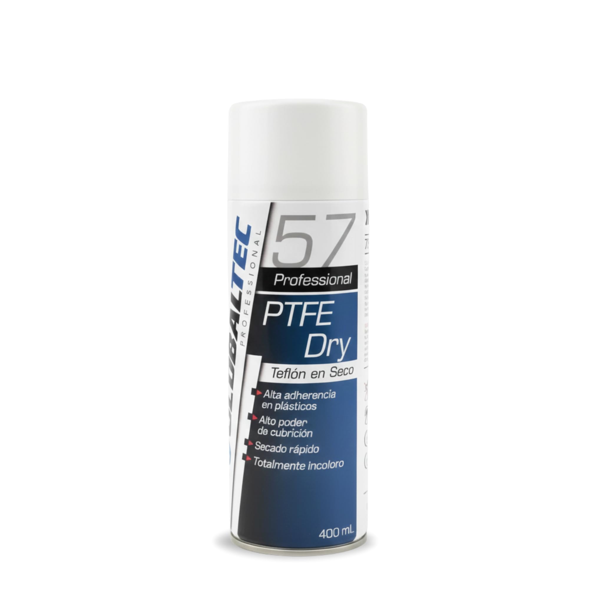 Lubricante de Teflón Seco PTFE Spray Multiusos 400 ml – No Mancha ni Atrae Polvo, Secado Rápido, Antiadherente – Cadena Bici, Cerraduras, Bisagras, Cremalleras, Impresora 3D – Globaltec Professional
