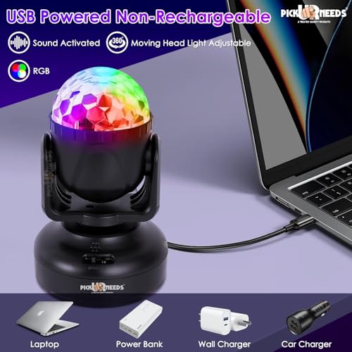 Image of Pick Ur Needs Mini LED Moving Head Light | RGB Color Disco Party Light | Stage DJ Laser Light with 3 Adjustment Modes for Home, Wedding, Bar & Festival
