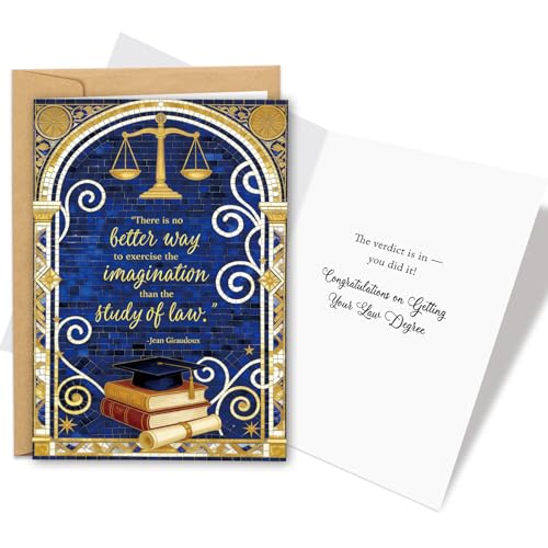 oxggerk Law School Graduation Card for Man Woman, Congratulations Card for Law School Graduate, New Lawyers Gifts