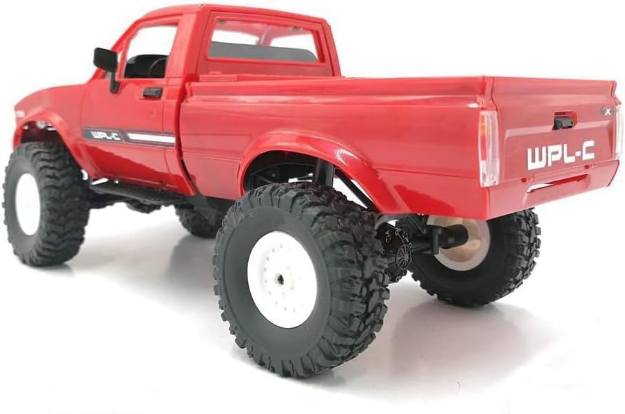 RC Rock Crawler RC Trucks 4x4 Pickup 1:16 Remote Control Car 2.4G Off-Road RC Crawler Semi Truck and Trailer All Terrain RTR Racing Vehicles Gift with 2 Batteries (WPL C24)