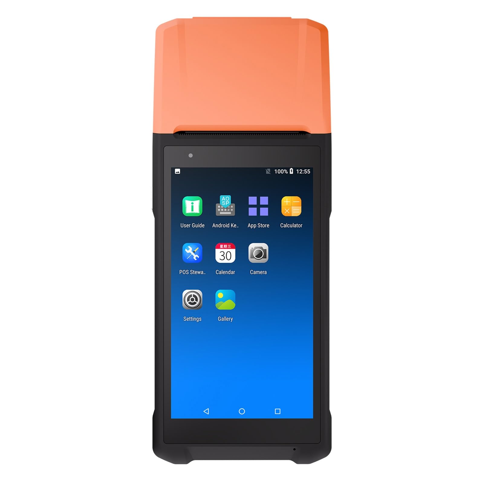 Terminal PDA Compacto 11.0 con Impresora Térmica, Cámara de 2 Megapíxeles, POS Portátil para Inventario Minorista, Escáner de Pago Restaurante con Pantalla Táctil Portátil 5,5" para (Enchufe