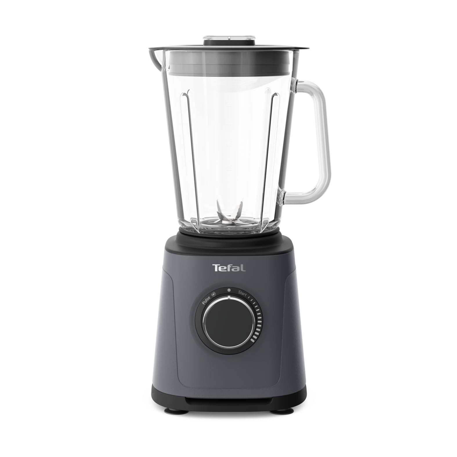 Tefal PerfectMix Essential Hochgeschwindigkeits-Standmixer, stufenlos einstellbare Geschwindigkeit, Pulsfunktion, abnehmbare Powelix-Klingen, hitzebeständiger 2 l Glasbehälter, 1200 W, Grau, BL771BF0
