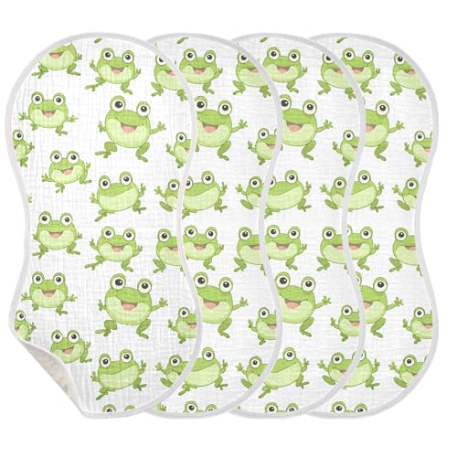 Cute Cartoon Frog Baby Burp Cloths, Cotton Soft Absorbent Burp Cloth, Baby Bib Cloths Spit Up Rags for Newborn Boys Girls, 1 Pack, 22”x11”3