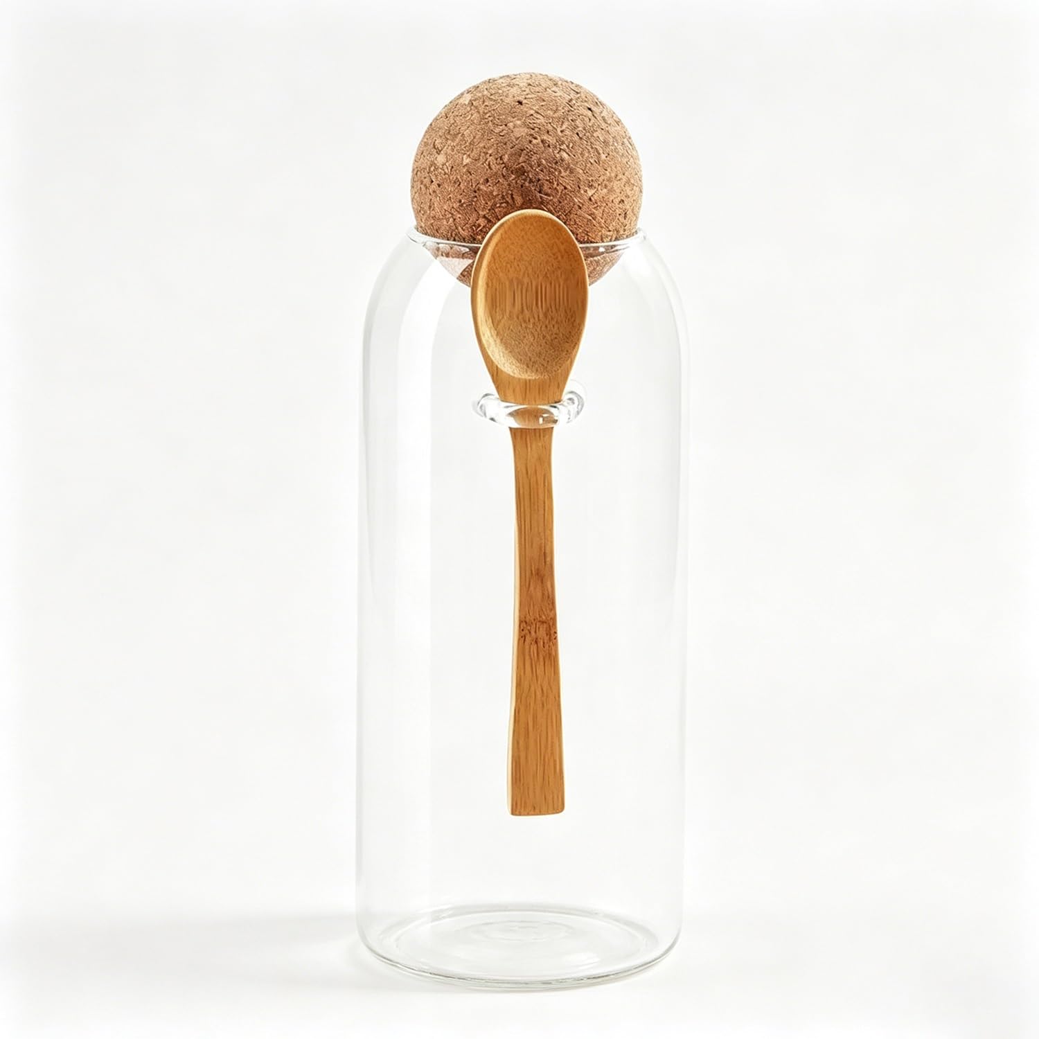 Cylinder Glass Canisters with spoon Decorative Stoppers Container Stores Nuts Coffee Beans