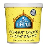 A Taste of Thai Peanut Sauce & Coating Mix | Authentic Thai Flavor with Roasted Peanuts & Spices | Ready-to-Use Mix for Noodles, Dips, Salads & Stir-Fry | Non-GMO, Gluten-Free, No MSG- 24 oz