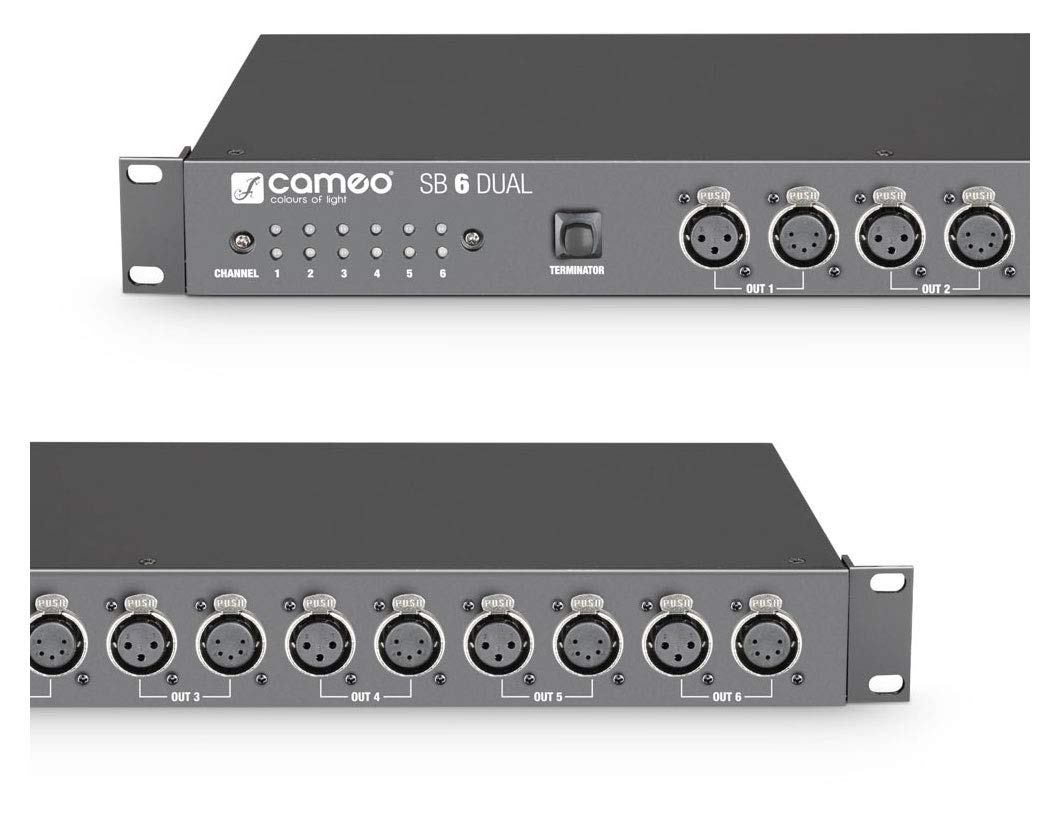 Cameo SB 6 DUAL - Splitter/booster a 6 canali DMX (a 3 e 5 poli)