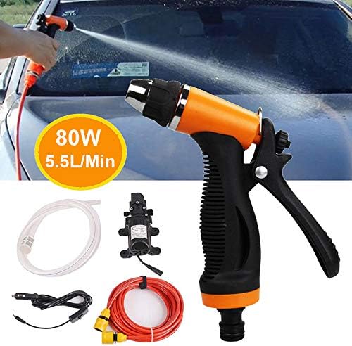 Miniatura 6 de Kit de lavadora de coche  Lavadora a presión portátil de 12 V con bomba de agua para coche, 100 W 130 PSI, kit eléctrico de lavado de agua de alta