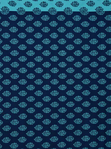 Image of Swayam 200TC Diwan Set Pure Cotton 6 Pcs | Deewan Ethnic Motif Printed Bedsheet Set for Living Room Hall (1-Bed Sheet 60x90 Inch | 2-Bolster Cover 30x30 Inch | 3 Cushion Cover 16x16 Inch) - Blue