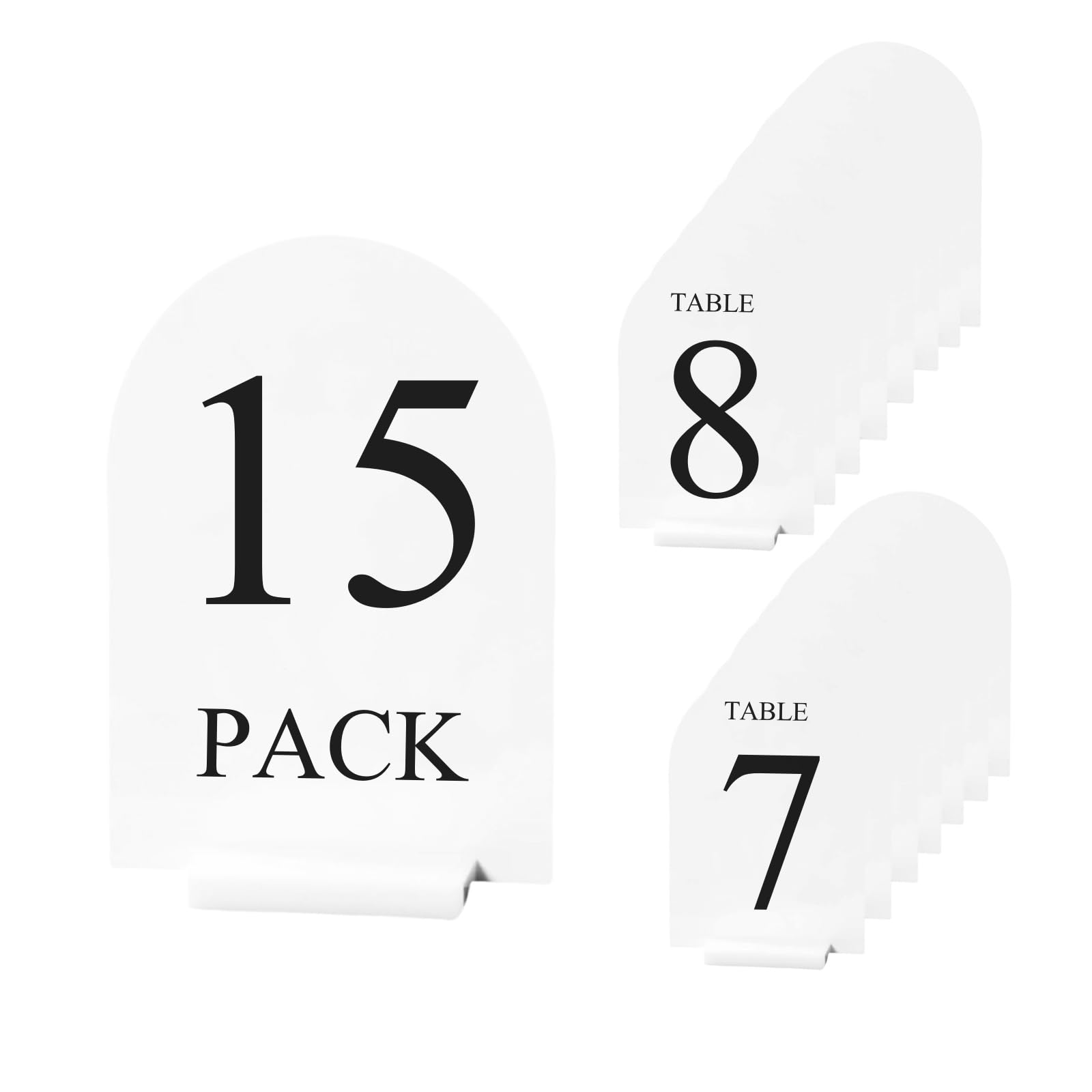 QSONG SHOP 15 Pack Arch Wedding Table Numbers with Stands, 4''x6