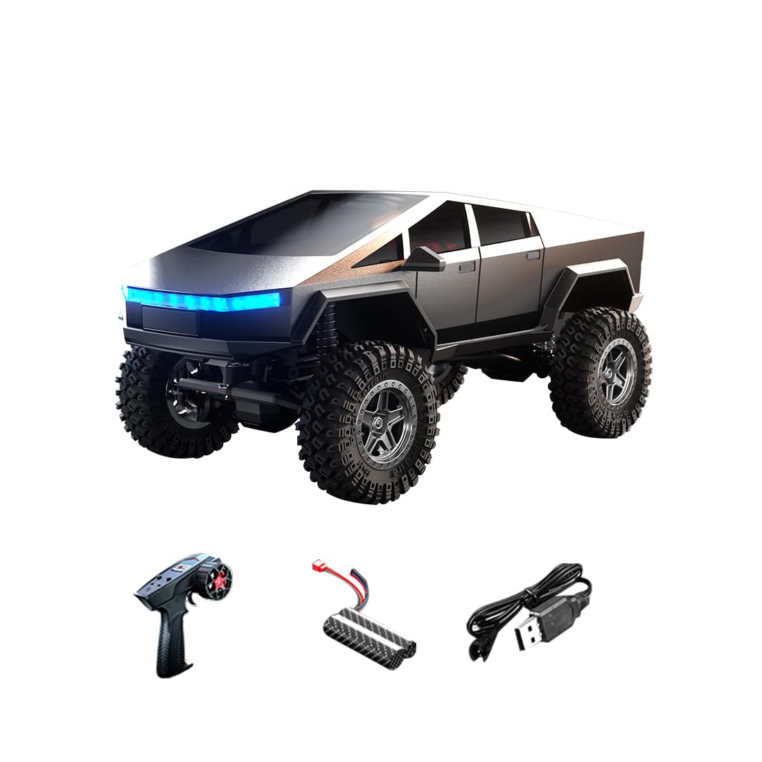 RC Crawler fino a 12 km/h, grigio, 1 batteria