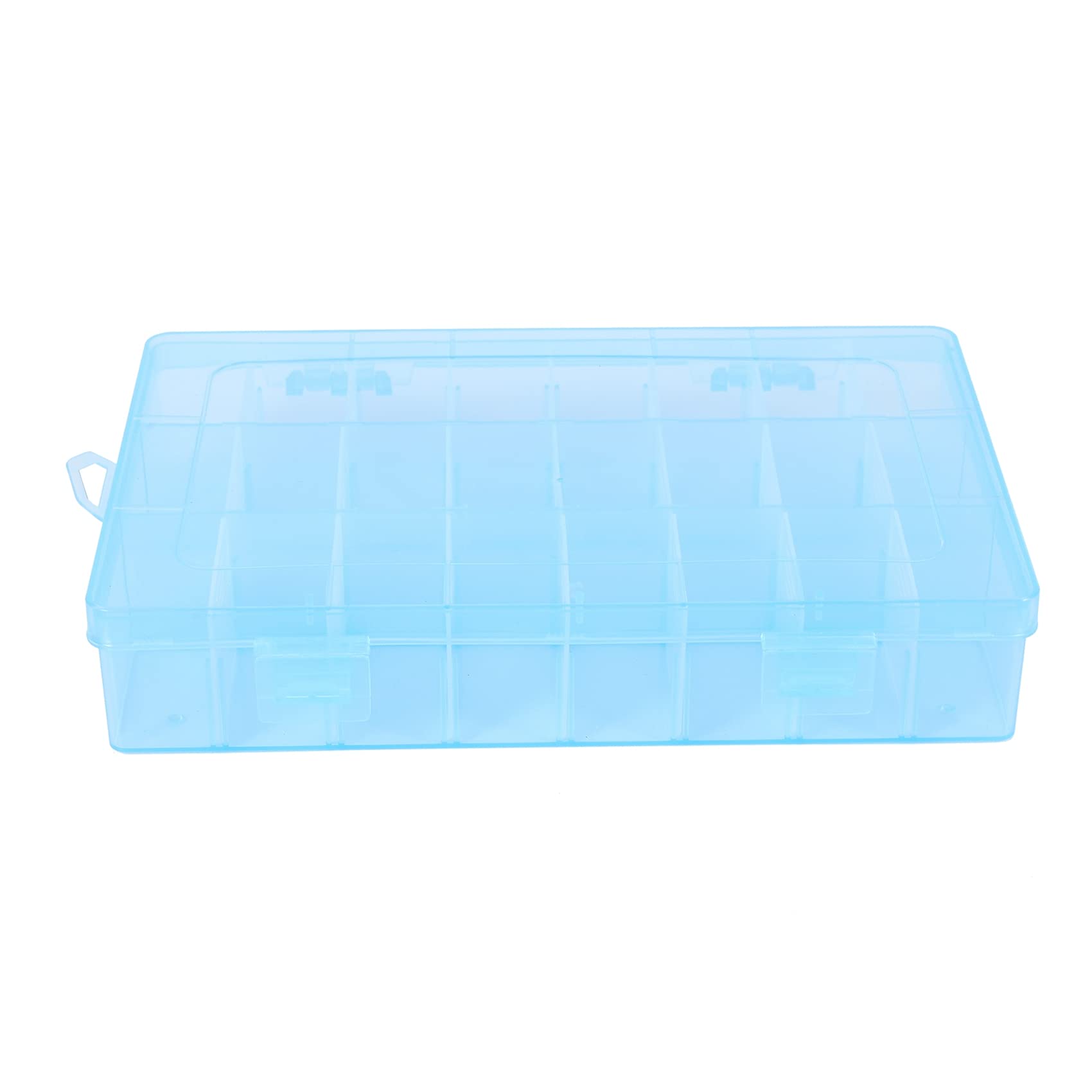 Huhudyy Blue Adjustable 24 Compartment Slot Plastic Craft Storage Box Jewellery Tool Container Organiser