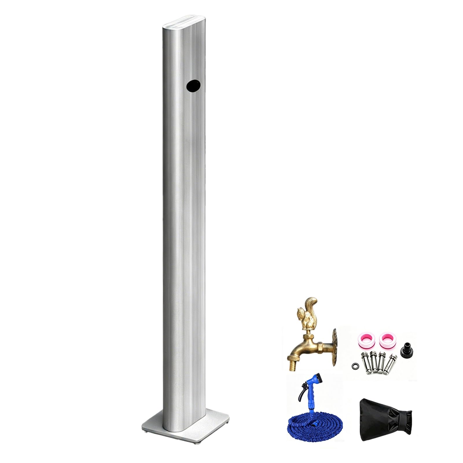Yangllyj One Color 304 Stainless Steel Oval Garden Water Column, Outdoor Water Hydrant With Outside Water Spigot For Yard, Patio, Backyard