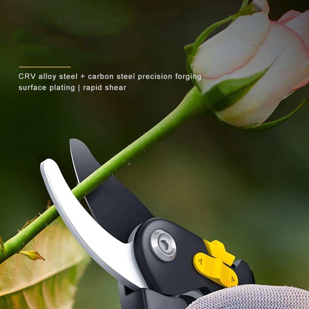 Forbici da potatura Professionali da Giardino SK5 Lama da 46 mm, cesoie per potatura Alberi, cesoie manuali in Acciaio Inox con Manici in Spugna e Protezione di Sicurezza