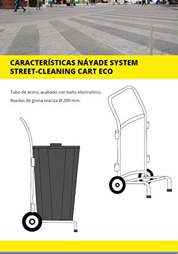 Náyade System Street Cleaning Cart-Eco - Carro de Limpieza viaria + Cubo y Tapa 100 Lt.