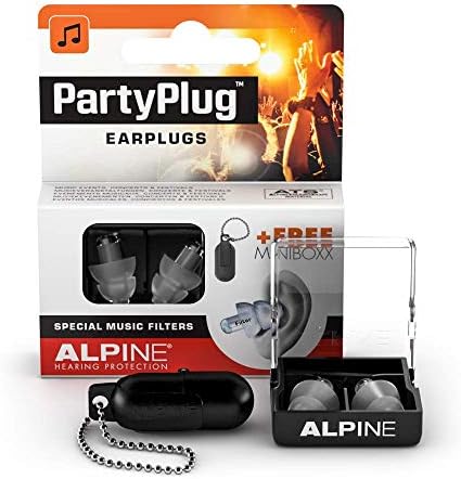 Alpine PartyPlug Ear Plugs – Safely enjoy Parties, Music Festivals and Concerts – Great music quality – Comfortable & hypoallergenic – Reusable earplugs – Transparent
