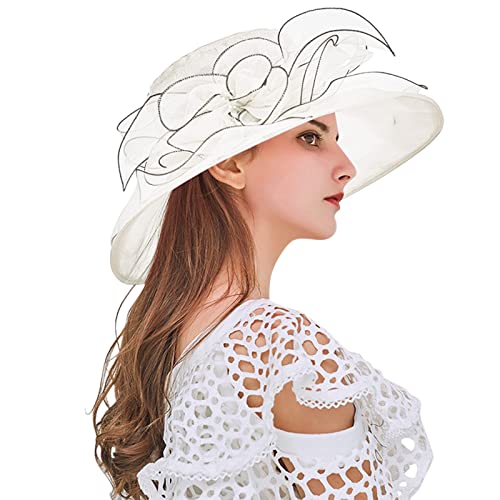 Modaworld Cappello da Cerimonia da Donna a Tesa Larga Cappelli