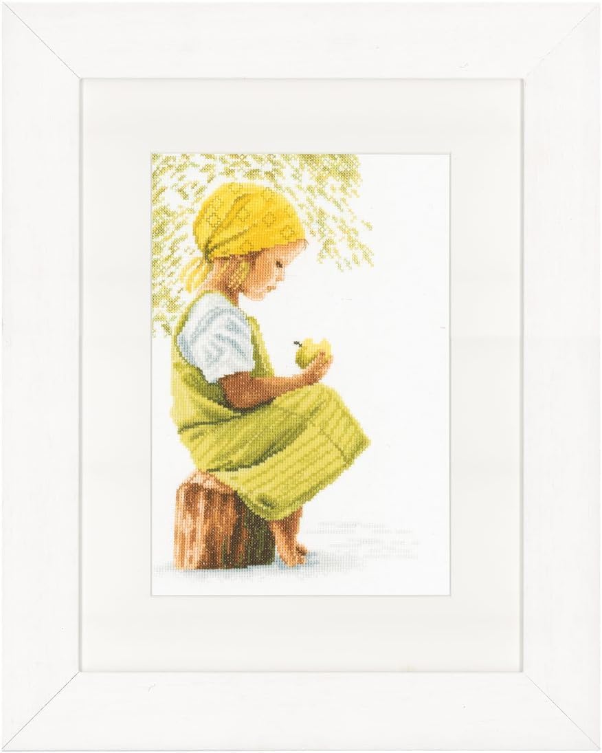 Vervaco PN-0156945 27 Count Lanarte Blue Tits On Cotton Cross Stitch Kit, 10.5" x 15", Multicolor