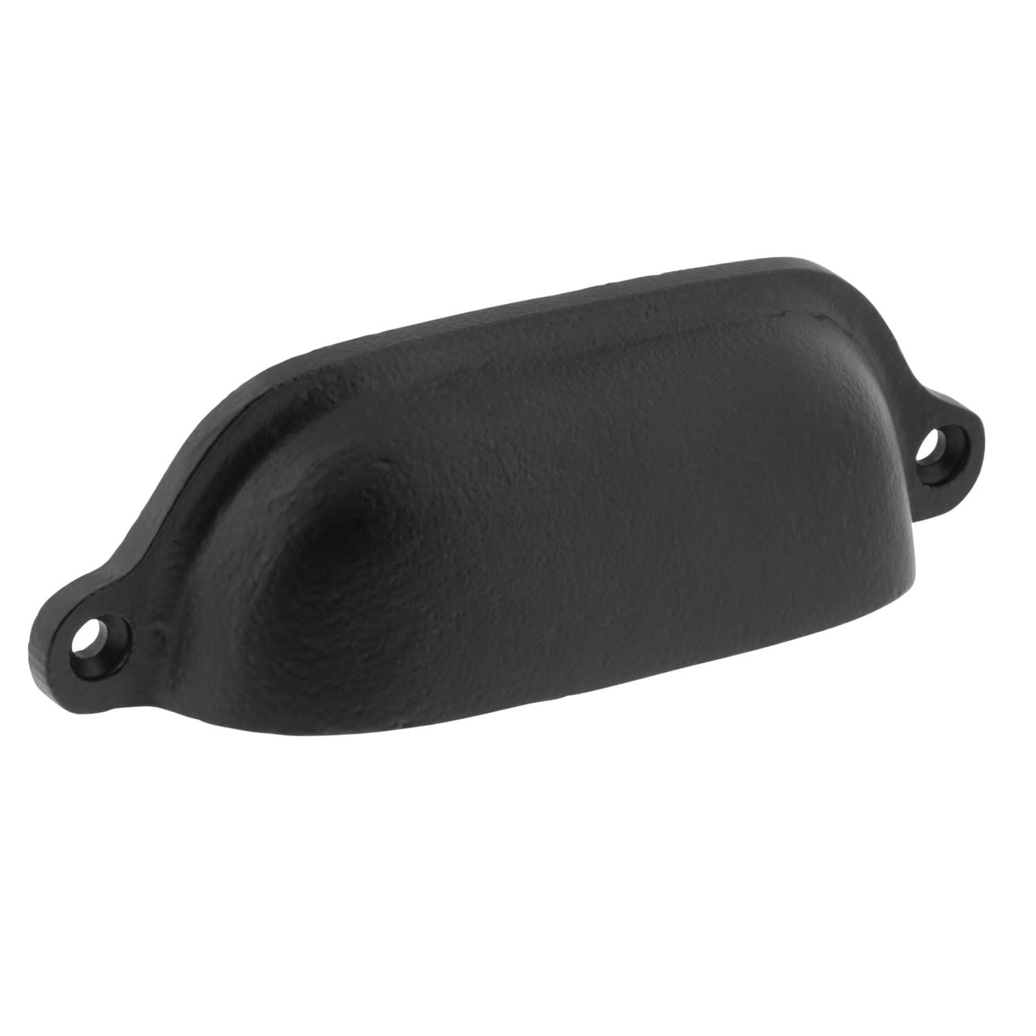 Ageless Iron Castle Cabinet Cup Pull, 4-Inch, Matte Black Iron