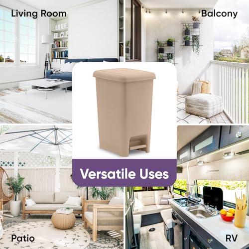 Bote de basura con pedal Superio beige 26 litros miniatura 7