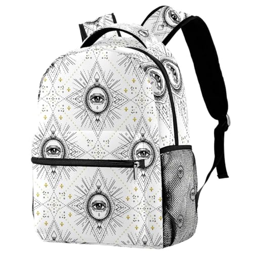 Sac à dos d'école géométrique multicolore pour ados et voyage 40cm