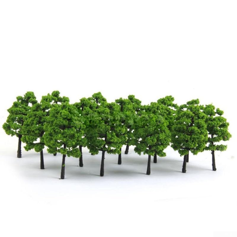 Dimensioni perfette per i dettagli: in piedi a circa 7 cm di altezza, questi alberi sono dimensionati proprio per aggiungere profondità e dimensione al layout del modello senza sopraffare altri elementi. La loro altezza proporzionata funziona magnificamente con i modelli in scala HO standard, creando una scena paesaggistica equilibrata e visivamente accattivante.